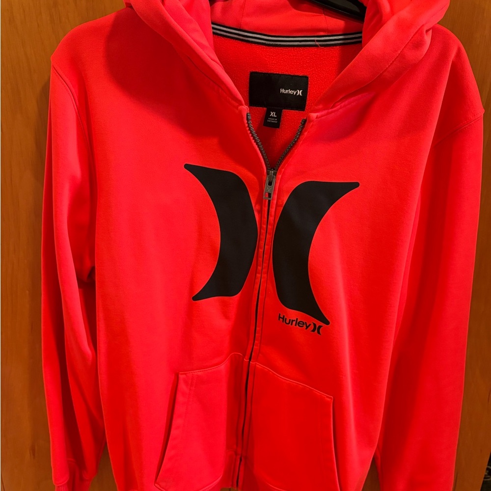 Hurley Red and Black Zip-Up Jacket